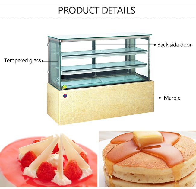 Квадратным витринный шкаф Refrigerated тортом со светом СИД, охладителем дисплея торта для держать еду свежий
