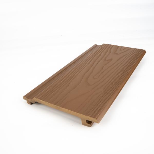 Exterior wall cladding panels wpc wall panel for outdoor UV resistant board 148mm x 21mm teak coffee brown color