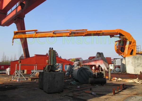 Impact Resistant Telescopic Boom Crane , Electrical Hydraulic Marine Crane