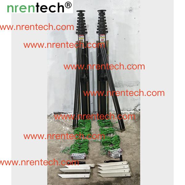 12m crank manual telescopic mast, crank antenna mast, telescpic mast, manual mast, aluminum telescopic mast