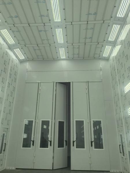 Fold Style Automotive Spray Booths 30kW Electric Heating PLC Touch Screen Control