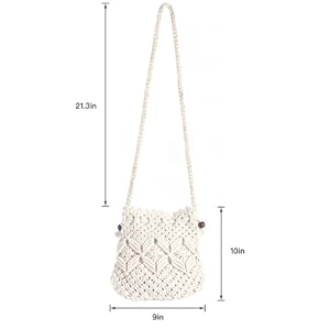 Boho Crossbody Summer Beach Bag - Handwoven String Boho Crochet Purse Straw Beach Tote Embroidery Yarn Crochet Bag Luxury Women Handmade Crochet Raffia Beach Bag