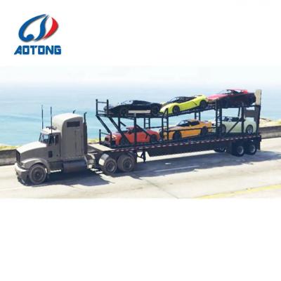 Carros de transporte sem esforço Semi-reboque pesado com 4 carrinhos nas Filipinas