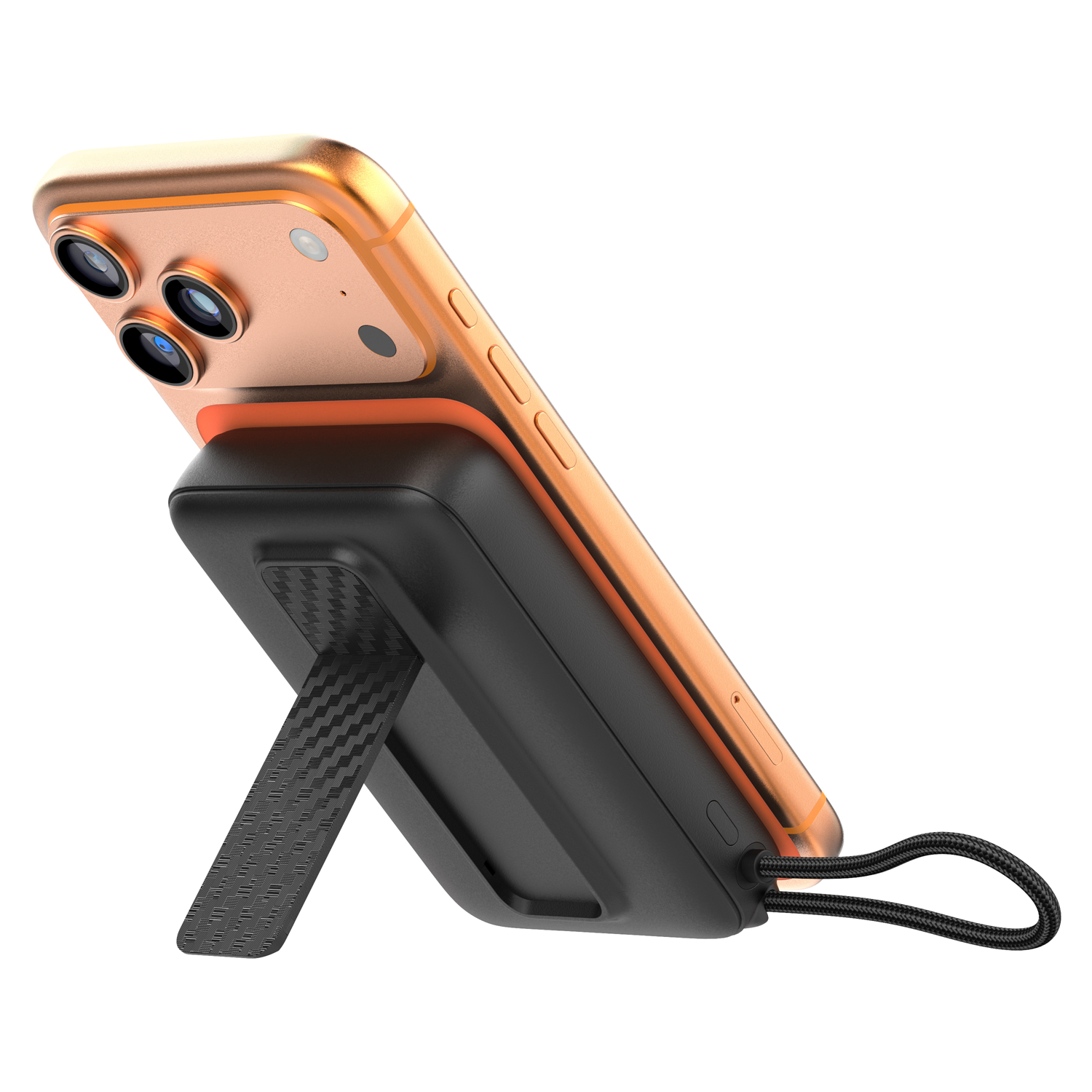 Magnetic Wireless 10000mAh Power Bank with Foldable Kickstand and LED Display Providing Safe Fast Charging for Smartphones