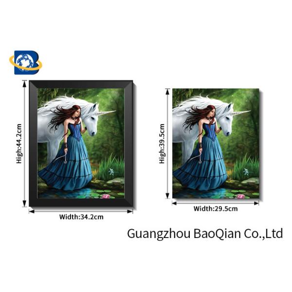 Beautiful Wall Hanging Picture Of Beautiful Girl And Animal With Frame 30x40cm Size