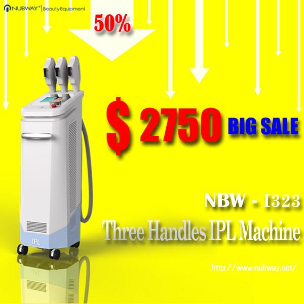 Spa use!!! 50% discounts off! wholesale price good 3 handles multifunctional ipl machine