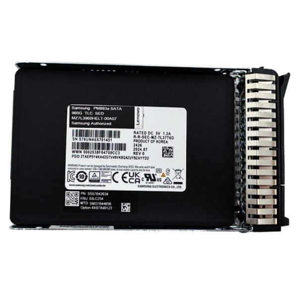 Lenovo ThinkSystem 960GB SATA III 6Gb/s Enterprise Endurance SSD for Server Storage