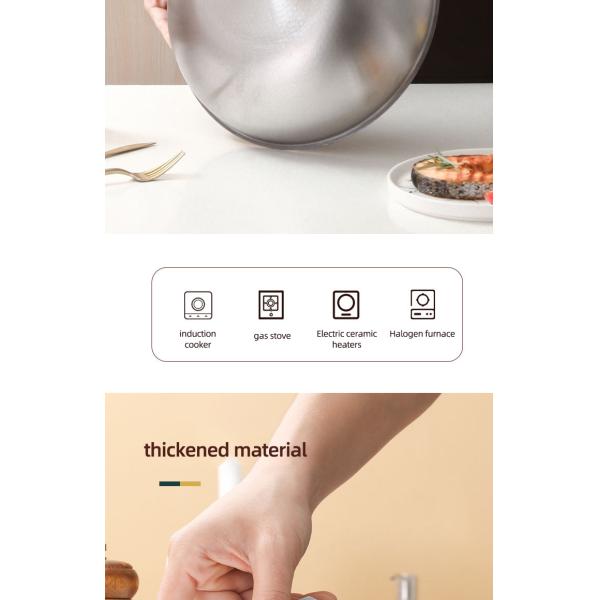 Серебряный варя металл кухни варя стекло лотка покрывает не сковороду ручки