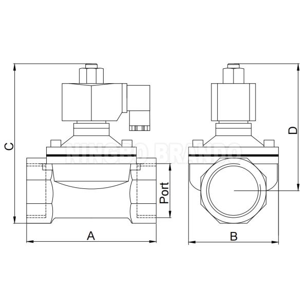 2 inch Stainless Steel Normally Open Solenoid Valve 220V 12V 24V