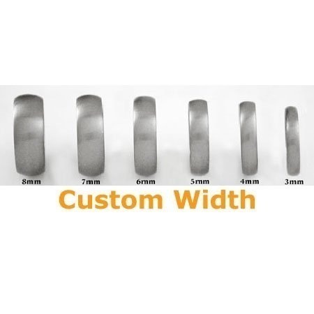 Tagor Jewelry Made 8mm Cobalt Ring Flat Polished Finish Beveled Edges Wedding Band Ring