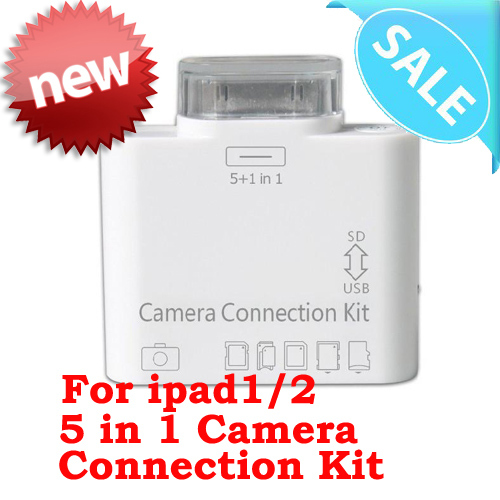5 in1 Camera Connection Kit,  T-FLASH (TF) Card  /  Micro SD Reader For IPad 2