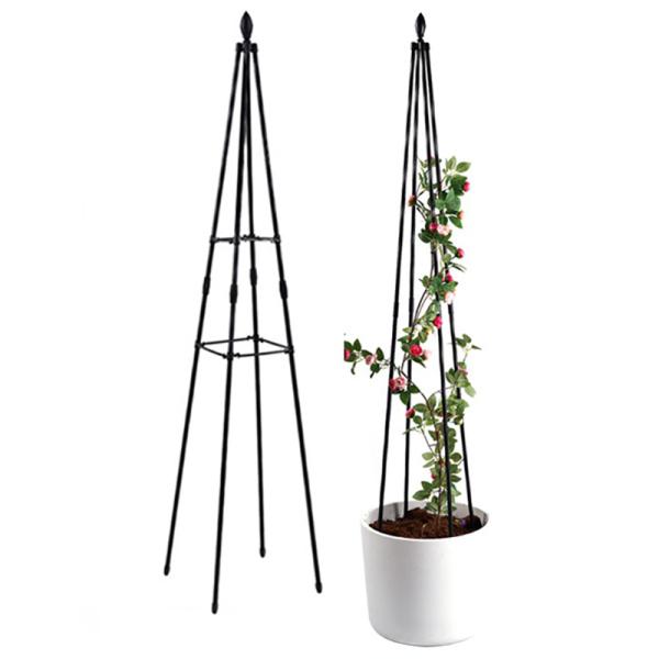 Garden Trellis for Potted Plants Outdoor Rustproof Coated Plant Cage Tower, Metal Shelf Climbing Supporting