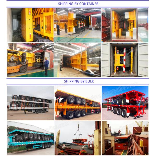 13 Tons Axles Flatbed Semi Trailers for 20ft 40ft Shipping Container Truck Trailer