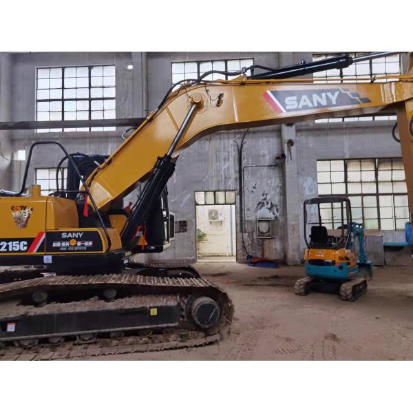 Second Hand ISUZU Engine SANY SY215C Excavator 21ton 1.1m3 Bucket Capacity 2520 Hours Working Time