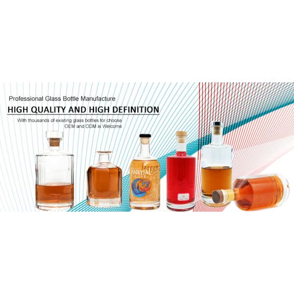 Customized Capacity 100-1000ml Clear Square Glass Spray Bottle for Whiskey Supply