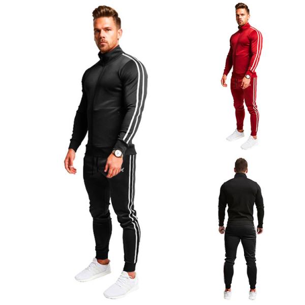 65% cotton 35% polyester Male Athletic Full Zip Tracksuit Digital Sublimation Transfer Printing