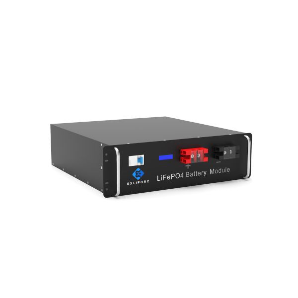 EXLIPORC Rack Mount Lithium Iron Phosphate (LiFePO4) 12.8V 100Ah Battery with