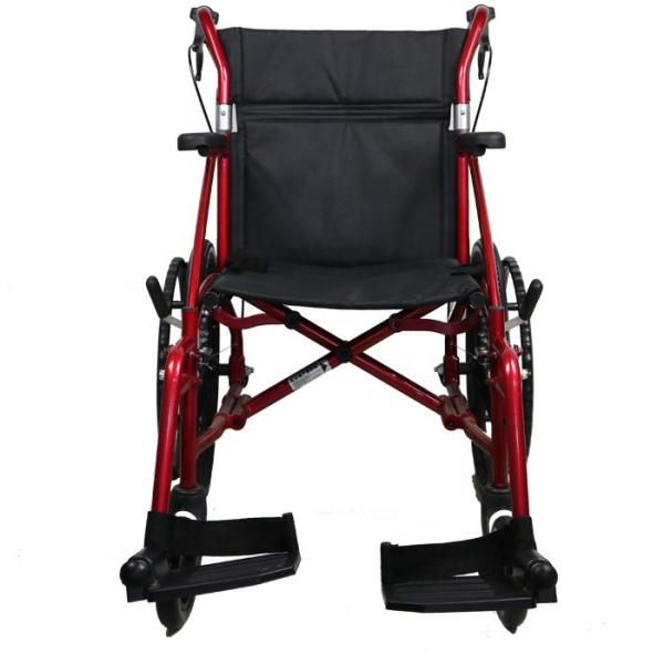 W485 19 lightweight folding detachable manual aluminum transport chair with swing away footrest
