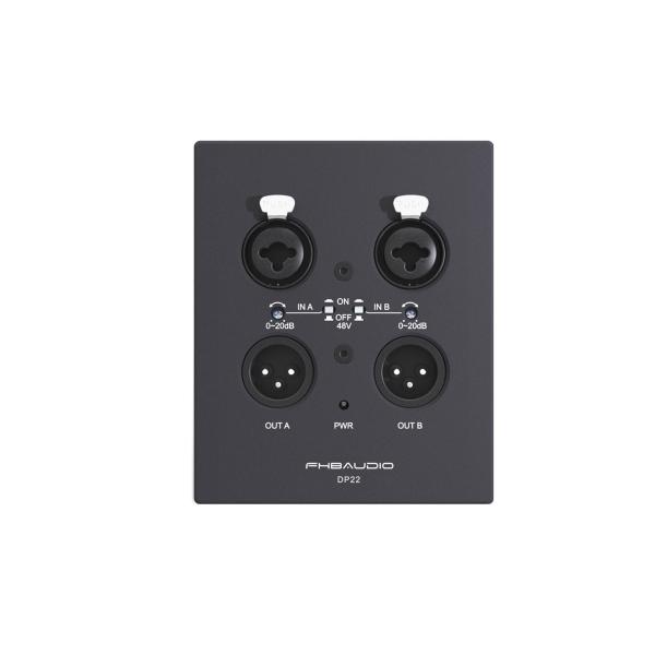 2 In 2 Out Dante Audio Interface Aluminum , Dante XLR Wall Plate PoE Power Supply