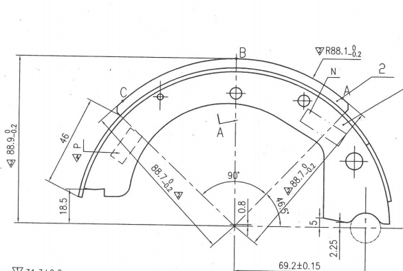Dacromet B07E 7-1 1/4 Trailer Electric Brakes Shoes 750kg Payload