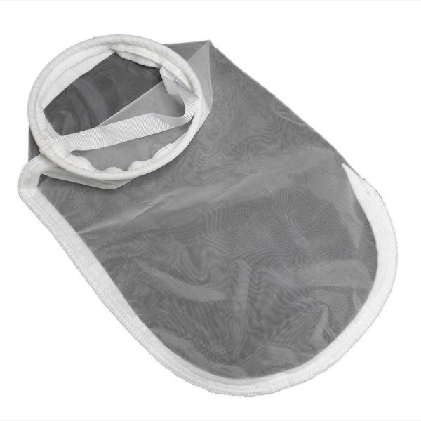 100 Micron Nylon Swimming Pool Water / Mineral Water Filter Bag With Steel Ring