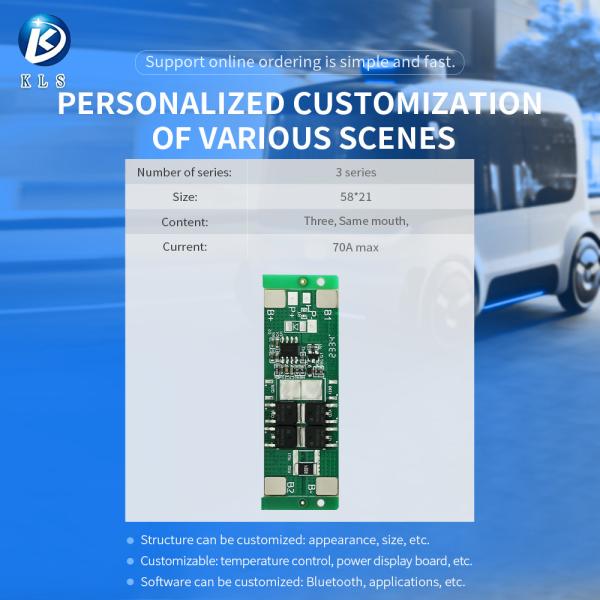 KLS BMS: 3S 10A 3.2V pour batterie au lithium 18650 - Plaque de protection du chargeur BMS PCB et module de charge de cellule de batterie au lithium-ion