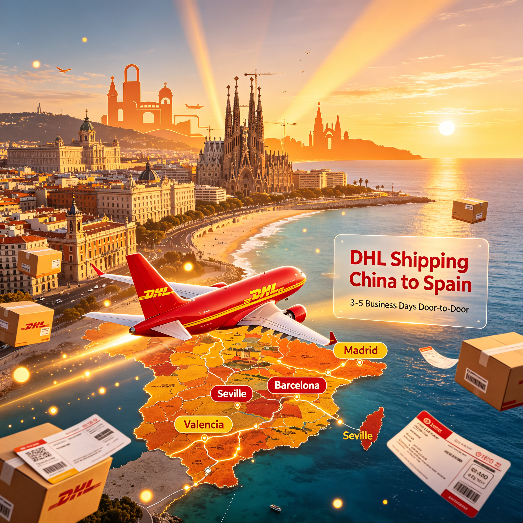 Fast DHL International Express Shipping From China To Spain 3 – 5 Business Days