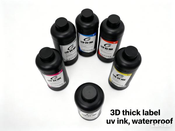 Relief 3D Thick Label UV Ink for I3200/DX7/i1600 Printers Wash-Resistant Anti-Deformation for Sportswear Badges