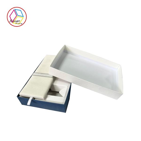 Textured Art Paper White Jewelry Paper Gift Box Foldable