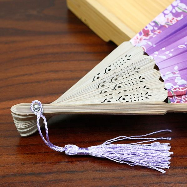 Custom Printed Silk Hand Fans Folding Bamboo Hand Fan for Weddings Favor