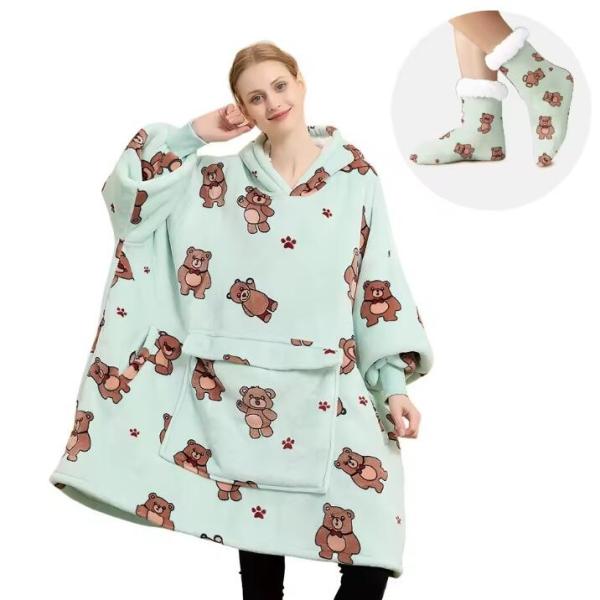 Double Pockets Oversized Hoodie Blanket Sweatshirt Extremely Warm