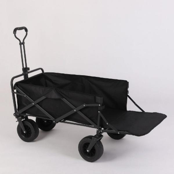 Structure Roll Container Beach Wagon for Shopping Storage Tools Pets Portable Picnic Cart Black