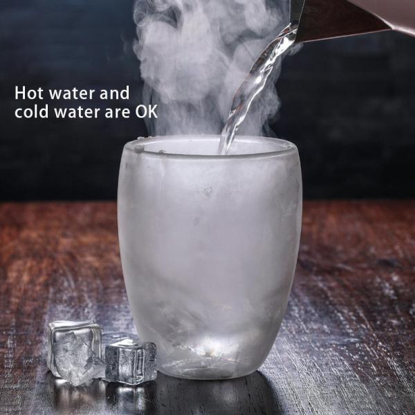 Egg Shaped 250ml 350ml 450ml Double Glass Water Cup