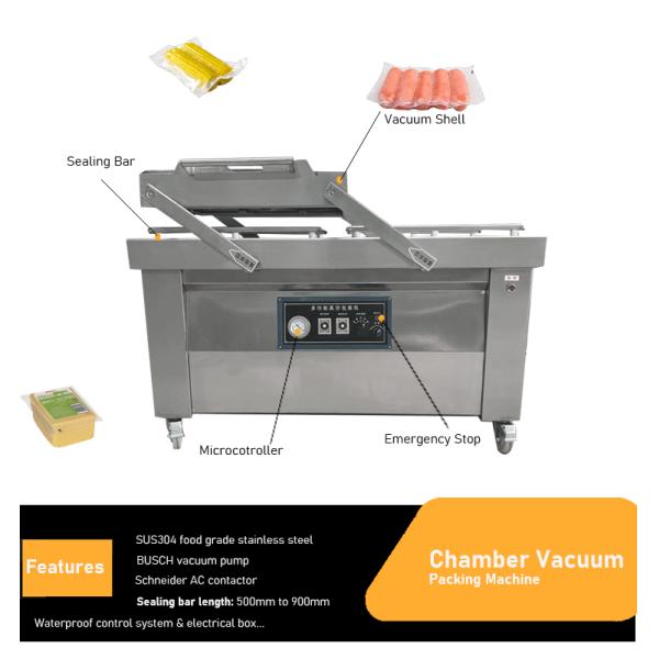 Get the Packaging with Dz 400/500/600/700/800 Food Sealer Meat Vacuum Packing Machine
