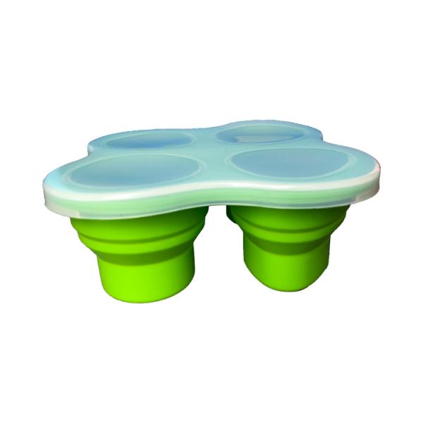 4 подноса хранения замораживателя детского питания инструмента кухни силикона полостей с крышкой