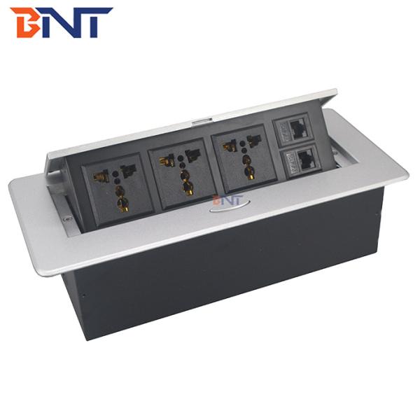Pop Up Type Table Mounted Power Data Socket Outlet Box With RJ45 Data Ports