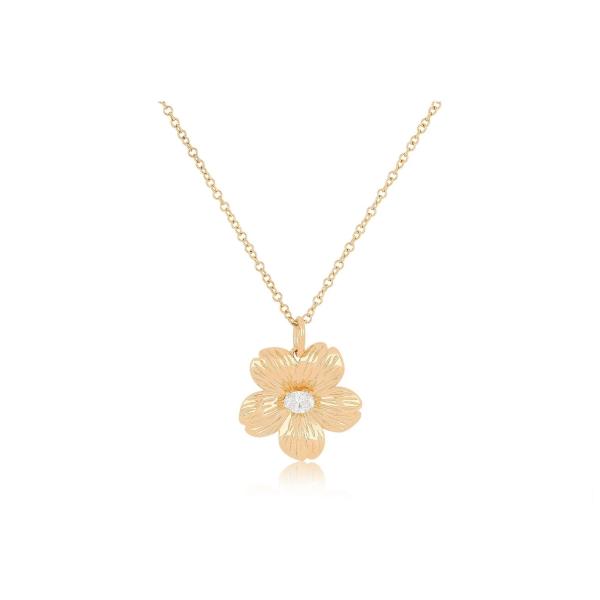 925 Sterling Silver Material Type Gold Plated Dainty Cherry Blossom Flower Pendants