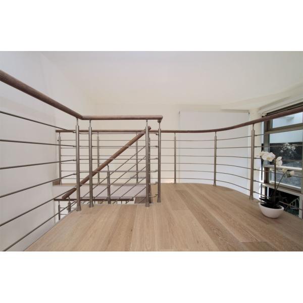 Round Stainless Steel Stair Railing Systems For Prefabricated Modern Balcony