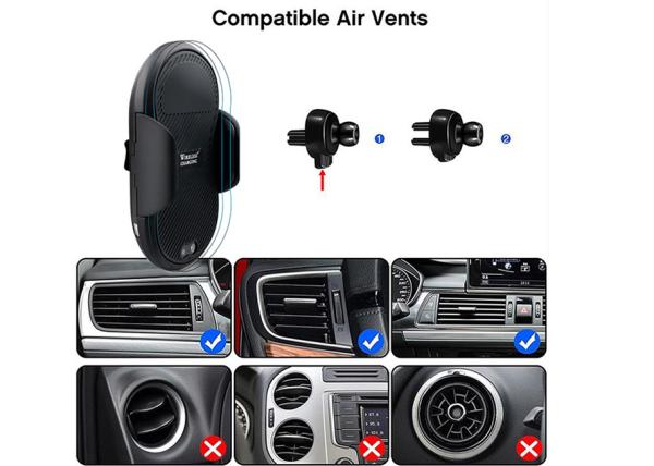 Handlebar Mounted Car Wireless Charger Blue Black ABS PC AC 5V/2A Weight 220g