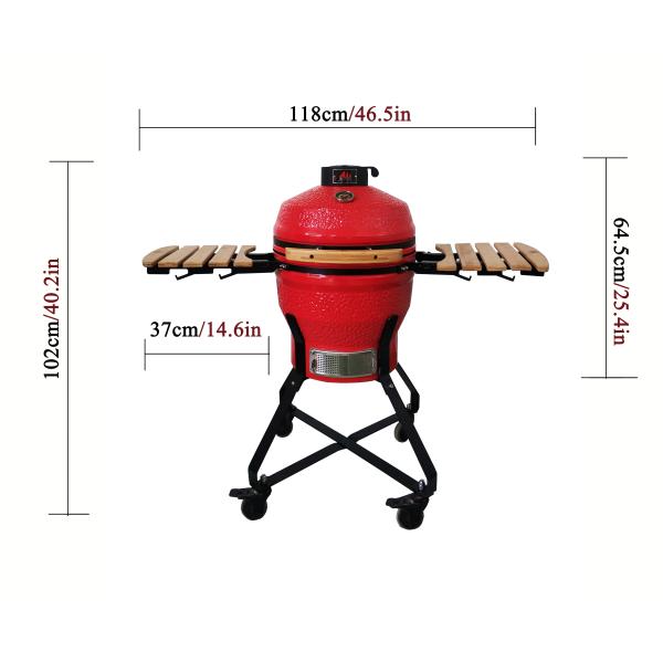 Kamado BBQ 18 Inches Original Outdoor Ceramic Grill Auplex Charcoal Egg Kamado for Outdoor Kitchen