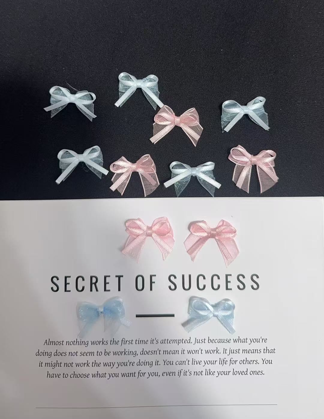 Mini DIY Handmade Woven Double-layer Bow Luxury Solid  Satin Ribbon  + Organza for Christmas Gift Packaging & Children's Skirts