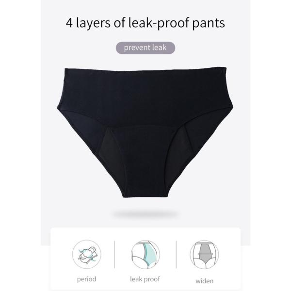 Proof Overnight Period Panties Underwear Plus Size High Waist Seamless Menstrual Panties