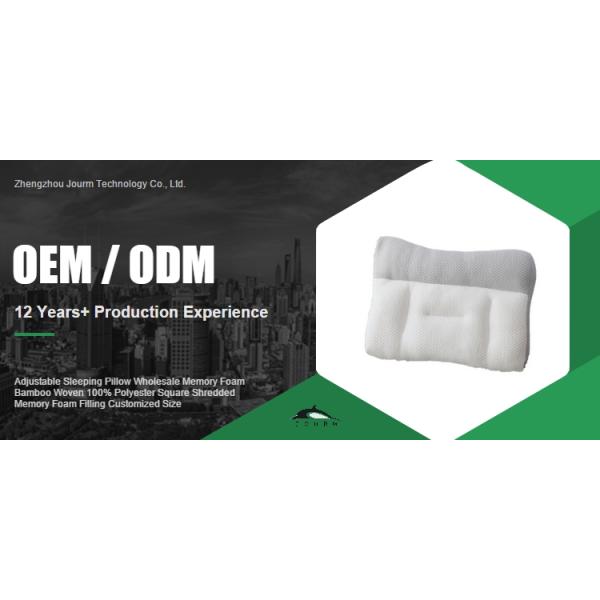 100% Polyester Square Memory Foam Pillow with Customized Size and Woven Bamboo Cover