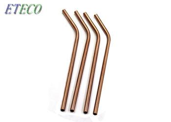 Bent Colorful Reusable Straws For Bubble Tea ,  Ice Tea Safe Metal Straws