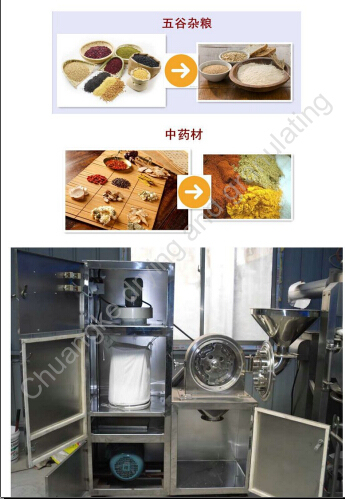 Herbal Medicine 316L Stainless Steel Grinding Machine With Bag Filter GMP
