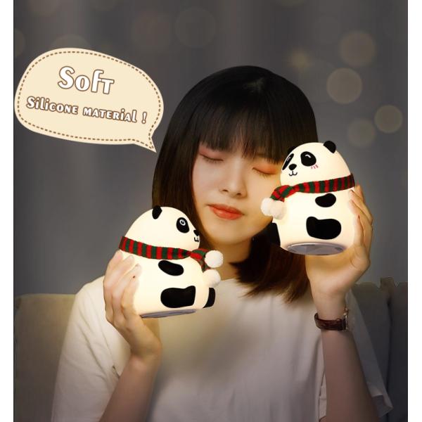 Silicone Panda Led Table Night Light energy saving CE ROHS certificate