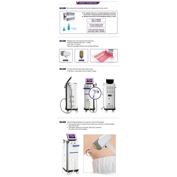 Beauty Salon Diode Hair Removal Laser Machine , IPL Hair Removal System AC 220V / 50Hz
