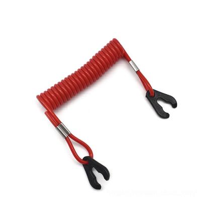Motor Engine Key to Key Red Safety Spring Extendable Floating Lanyard