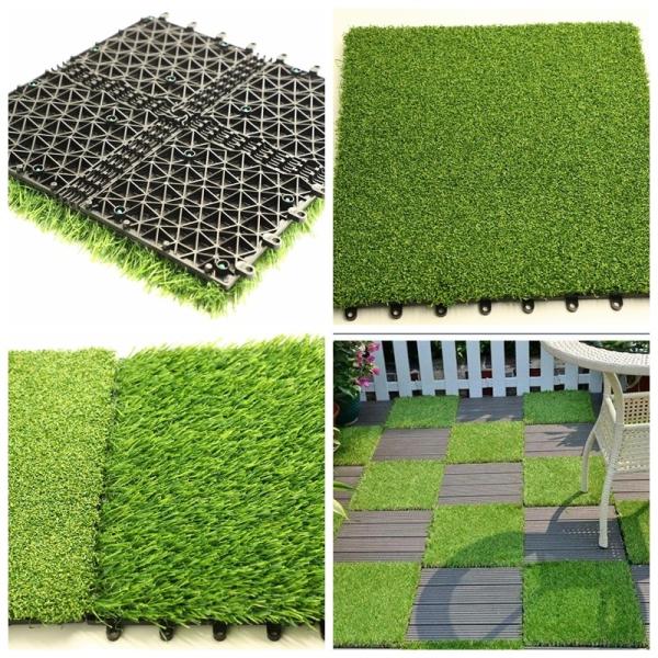Double PP NET PU Backing Artificial Turf Tile for Eco-Friendly and Durable Landscaping