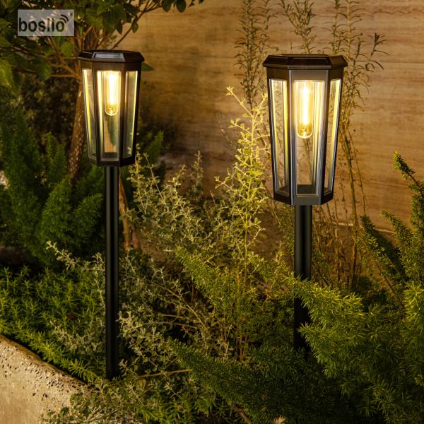 Solar Powered Outdoor Garden Lights in Black Waterproof and Sustainable Lighting Option